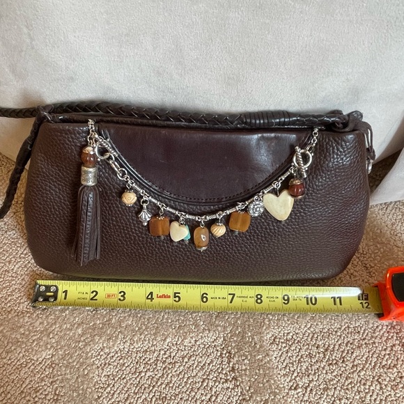 BRIGHTON Small Brown Pebbled Leather Bag with Detachable Charm Bracelet - Picture 5 of 16